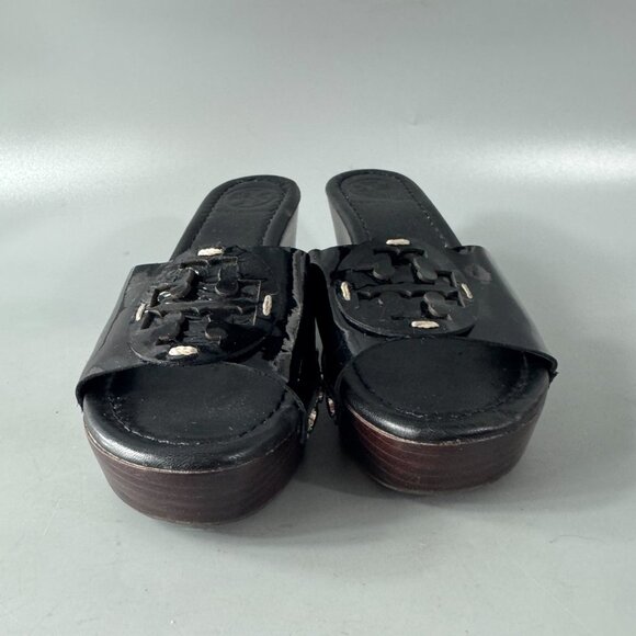 Tory Burch Black Patent Leather Wedges, Size 5 - Picture 3 of 13